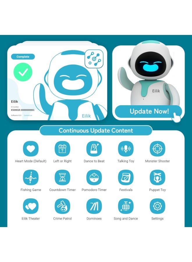 Eilik - Cute Robot Pets Toys with Abundant Emotions, Animations & Mini-Games, Your Perfect Desk Touch Interactive Companion, Holidays & Birthdays Gifts for Girls & Boys. - Image 4
